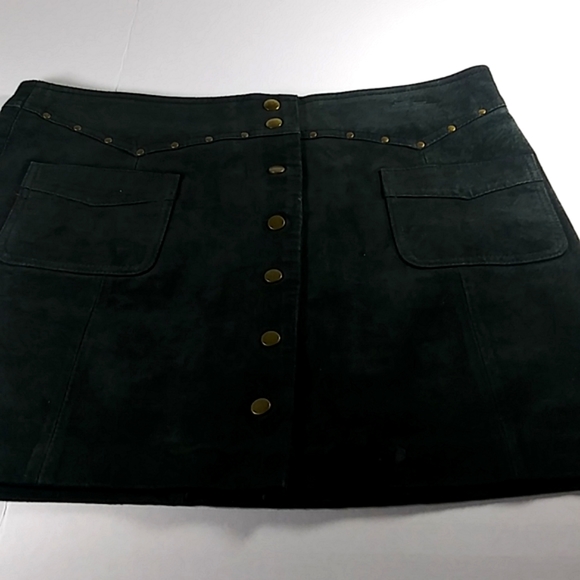 Roxy Jeans Blk. Suede Leather Skirt. - Picture 1 of 7